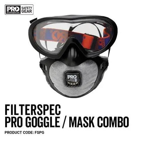 Pro Choice Filterspec Pro Goggle & Mask Combo - P2+v+c X 3 Masks - FSPG Metro Workwear.